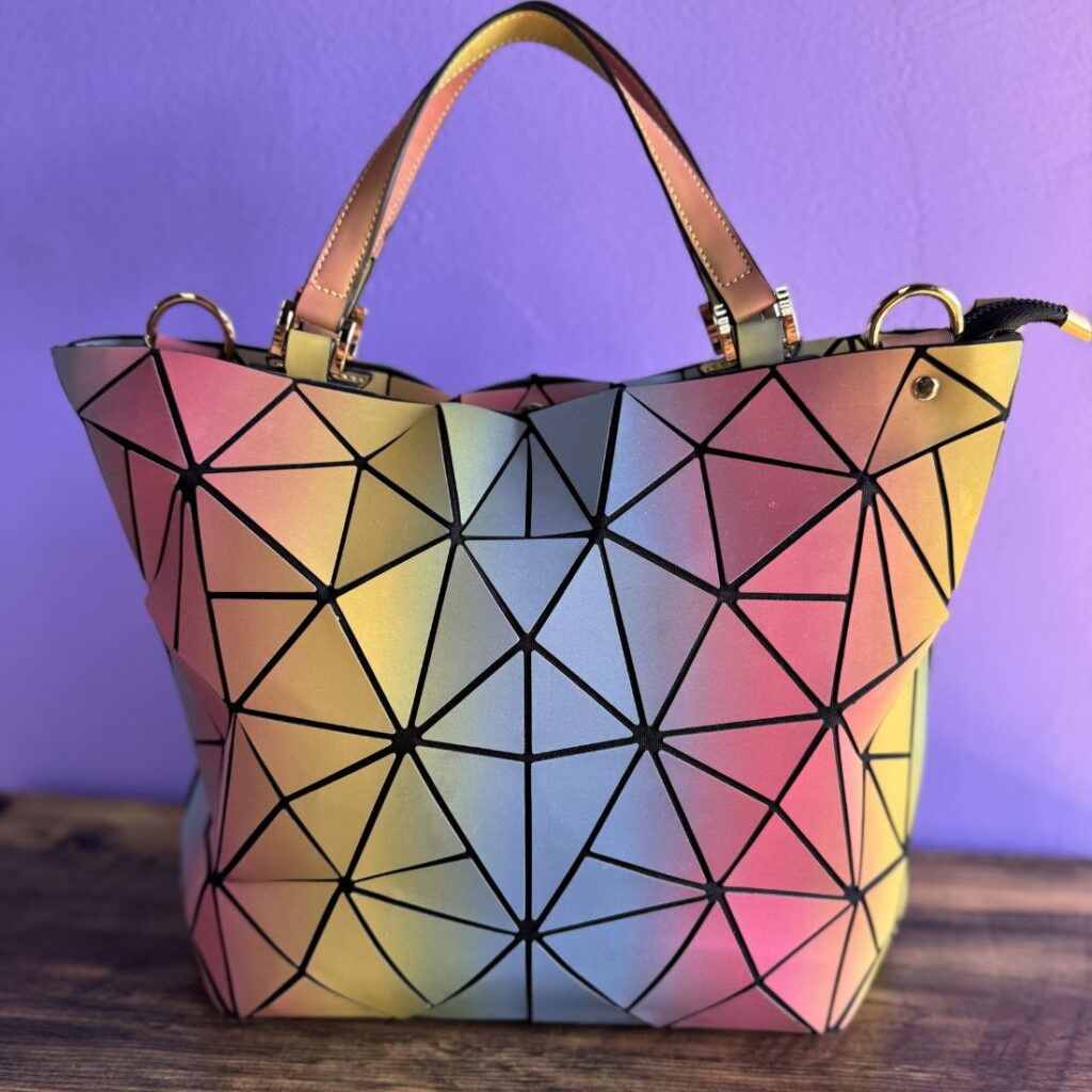 Grand Sac flashy Sun fond Violet prise 1
