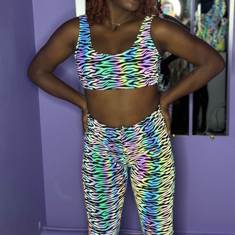 Ensemble Legging & Maillot Brassière Zébra