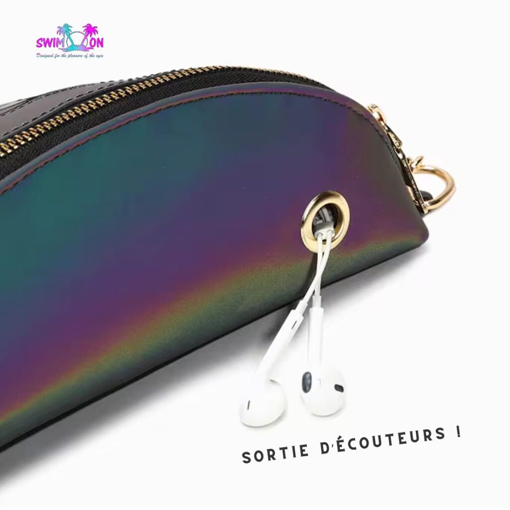 Sac banane Réfléchissant Flashy Star gros plan sur sortie d'écouteur