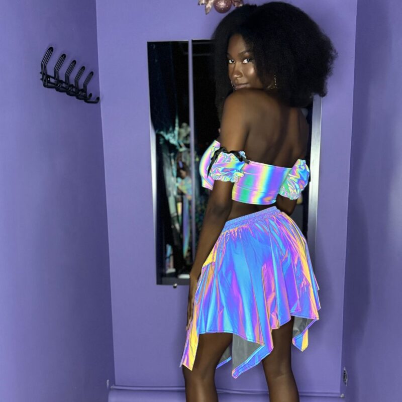 Jupe asymétrique Flashy Bleu